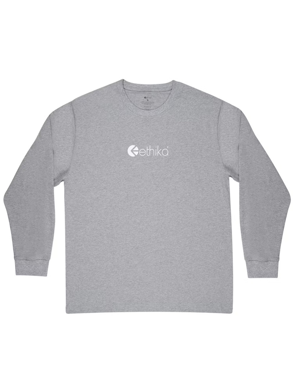ethika Gray Long Sleeve Crewneck Logo Tee